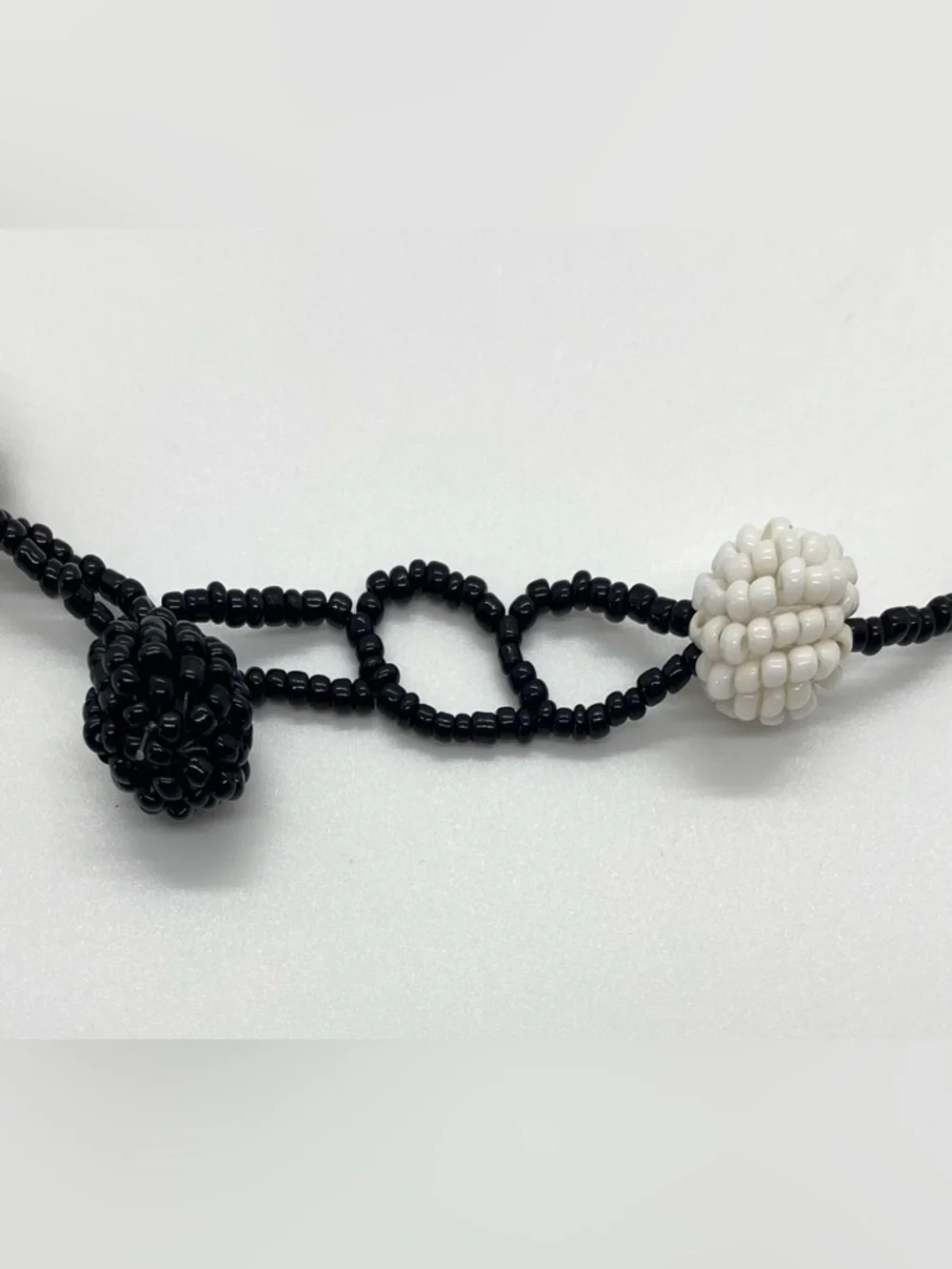 Black White Brown Beaded Necklace Boho Eclectic Whimsigoth Fairy 90s Minimalism
